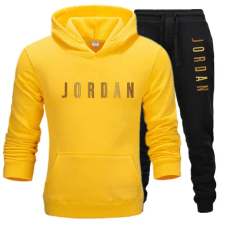 Ensemble 2 pièces de sport imprimé sweat a capuche & pantalon Jordan