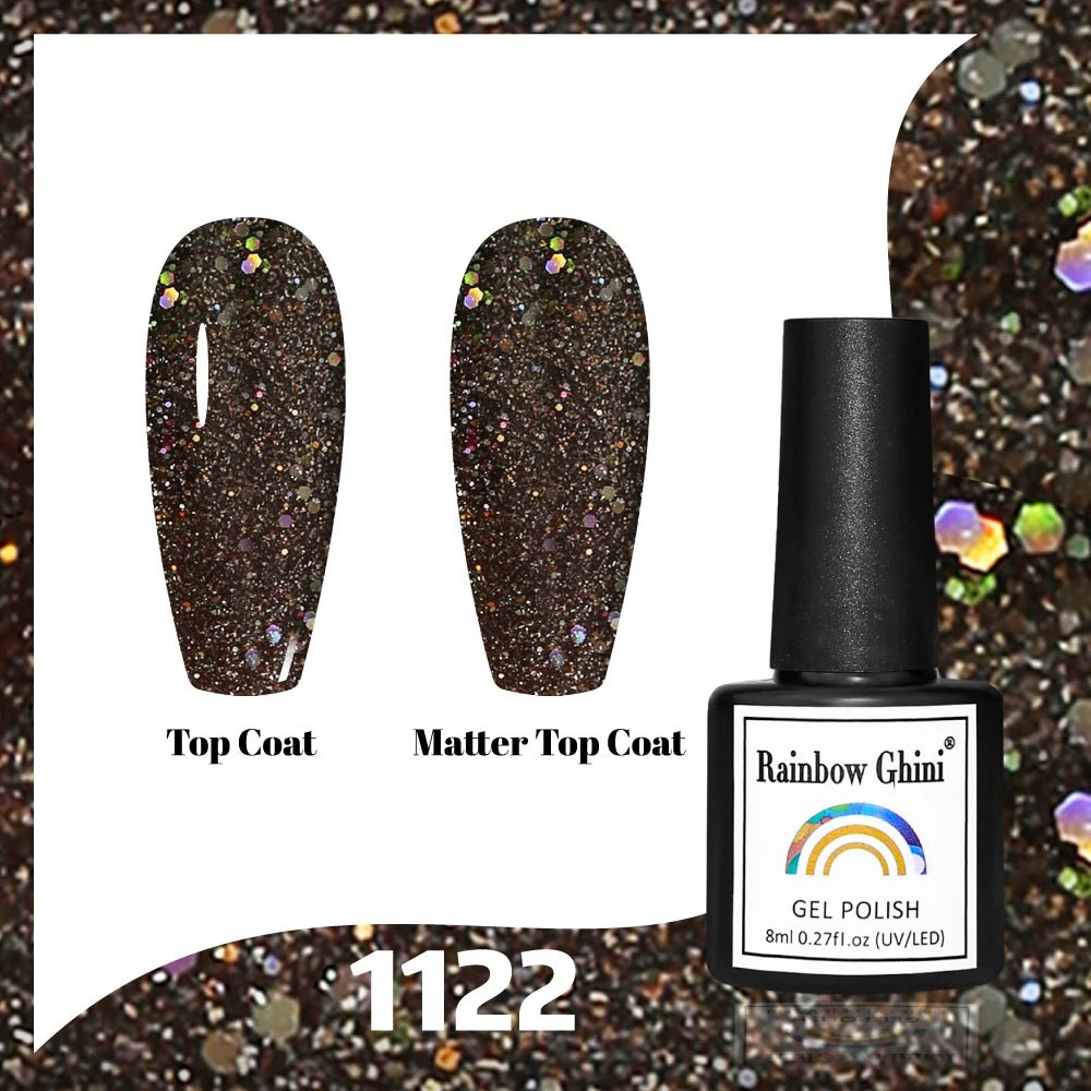 Gel Vernis à ongles semis permanents Paillettes 8Ml 150 couleurs