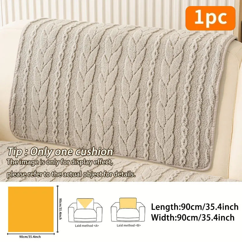 1PC-Autumn and Winter Plush Thickened 2025 New Sofa Mat Comfortable Cotton Fleece Anti slip Sofa Mat