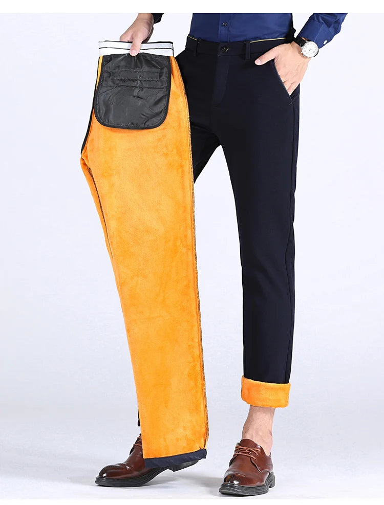 Pantalon chaud droit slim épaissi collection hiver 2025