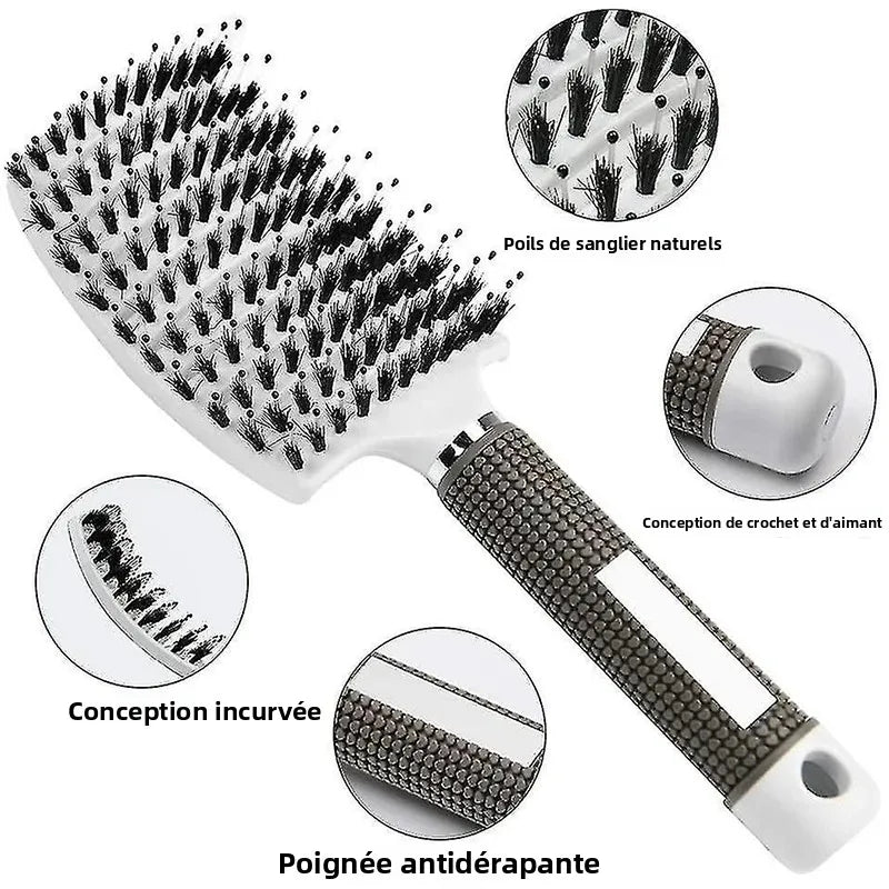 Hair Brush Scalp Massage Comb Hairbrush Boar Bristle Nylon Women Wet Curly Detangle Hair Brush Salon Hairdressing Styling Tool