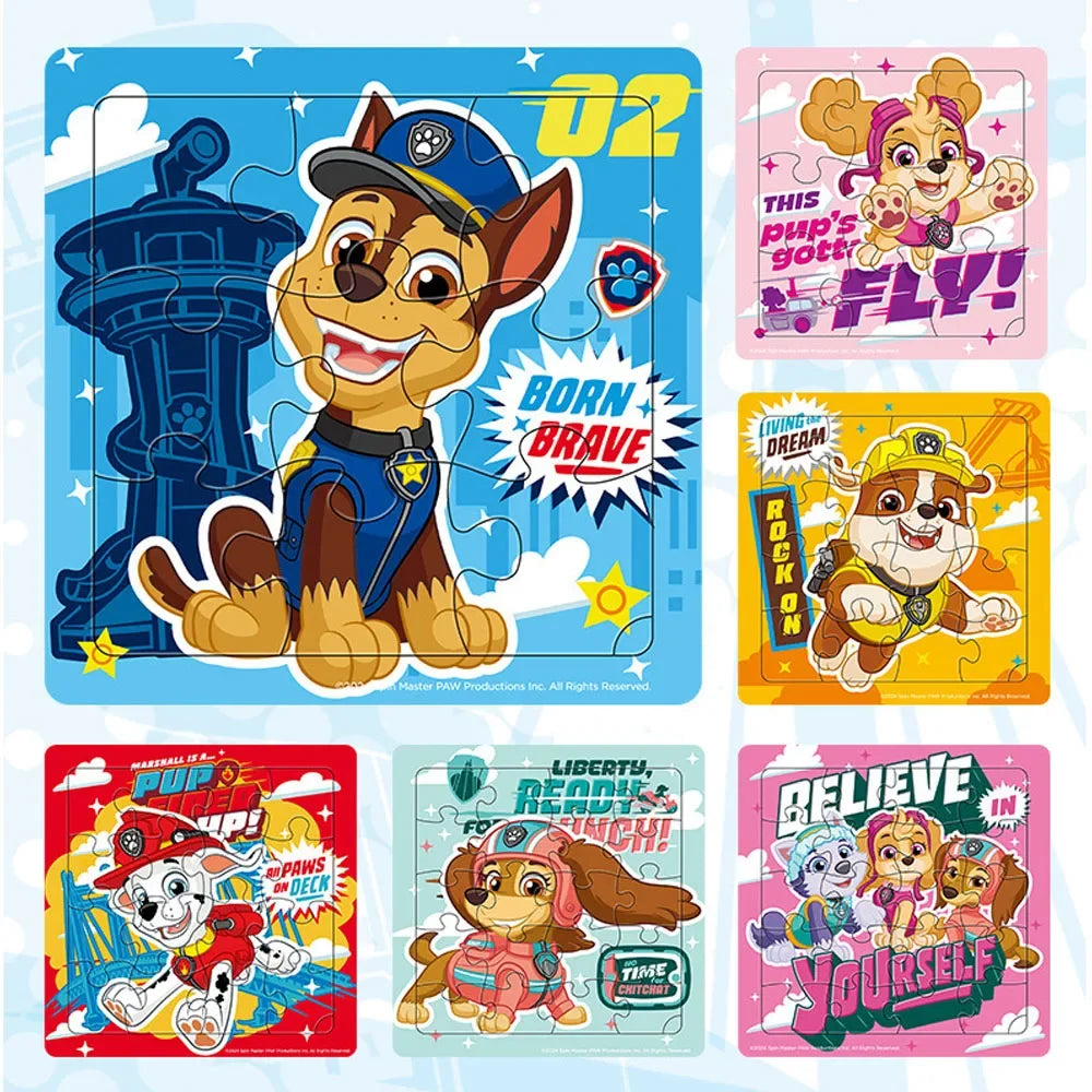 6pcs Paw Patrol Jigsaw Puzzle Games Baby Early Learning Educational Toy Kids Cartoon Cute Vehicle Puzzles Children Gift