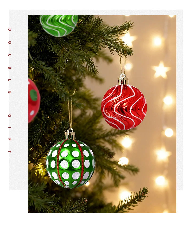 New Hot Christmas Decorations 16-Piece Grinch-Themed Painted Ornament Set Christmas Tree Decorations & Hanging Drop Ornaments