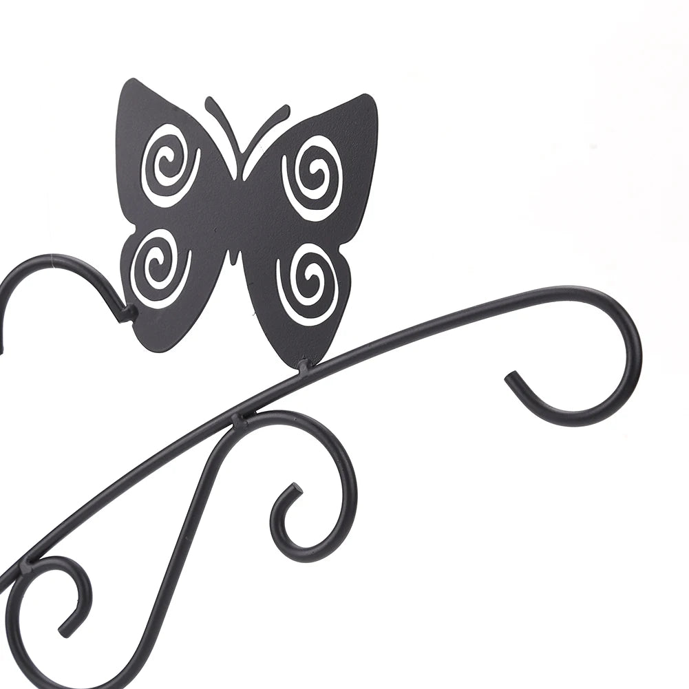 11.8inch Hanging Plant Bracket Iron Decorative Wall Hanger Hooks Black Iron Plant Hanger Bracket for Flower Baskets Wind Chimes