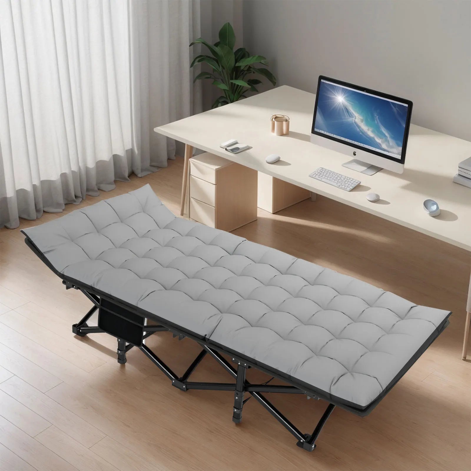 Lit de Camping pliant, Portable et robuste, lit de Camping en plein air pour adultes, maison, plage, RV, pause midi, roulement de 200KG