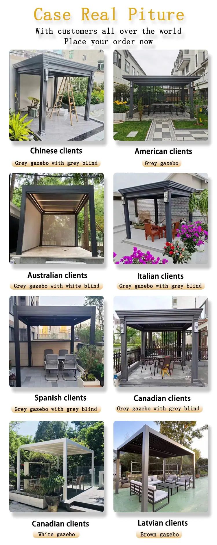 فتح آلي مقاوم للماء وأجنحة مقاومة للفتحات ومحرك كهربائي من الألومنيوم وشرفة خارجية ومظلة حديقة وشرفة خارجية