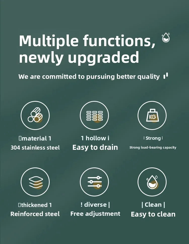 304 Stainless Steel Sink Rack - Extendable Dish Drainer for Plates, Fruits & Vegetables | Heavy-Duty Kitchen Drain Basket