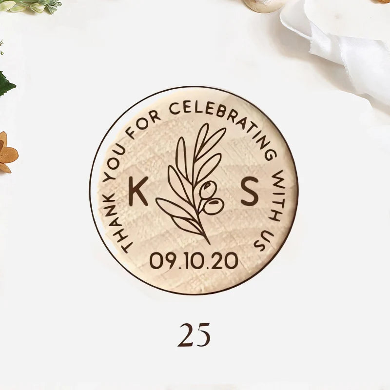 Custom 10/50/100pcs Wine Cork Stoppers Wedding Party Thank You Favors for Guest Engraved Wooden Bottle Cork Stopper