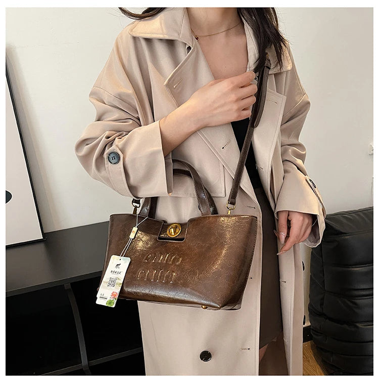 Women's Fashion Leather Crossbody Bag Shoulder Bag Handbag Combo Luxury Brand Classic Elegant Designer Style