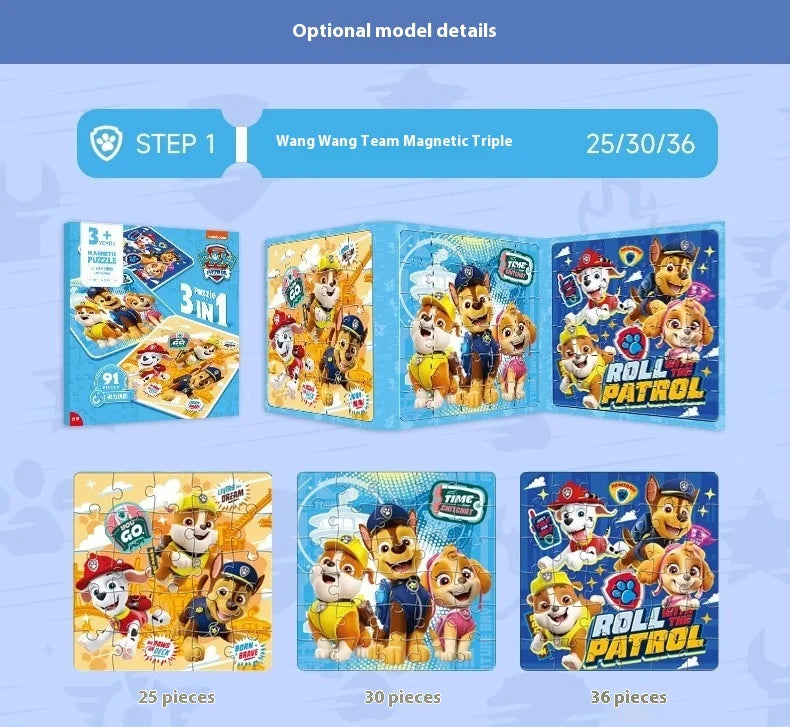 Paw Patrol Magnetic Puzzle For Children Aged Magnetic Puzzle Toys For Boys And Girls Intellectual Birthday Gifts Magnetic Toys