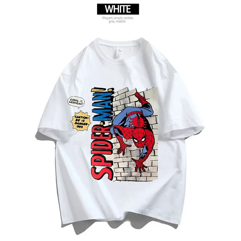 Marvels Spidermans Women Men T Shirt Fashion Printed Summer Clothes Marvels Anime Cartoon Tee Shirt Short Sleeve Tops