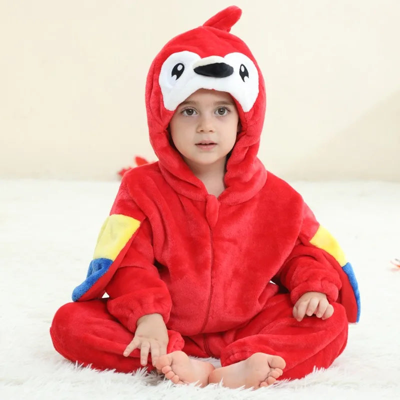 Winter Baby Rompers Baby Pijamas Halloween Ghost Bat Shark Deer Animal Cartoon Hooded Jumpsuits Cosplay Costume Boys Girl Pajama