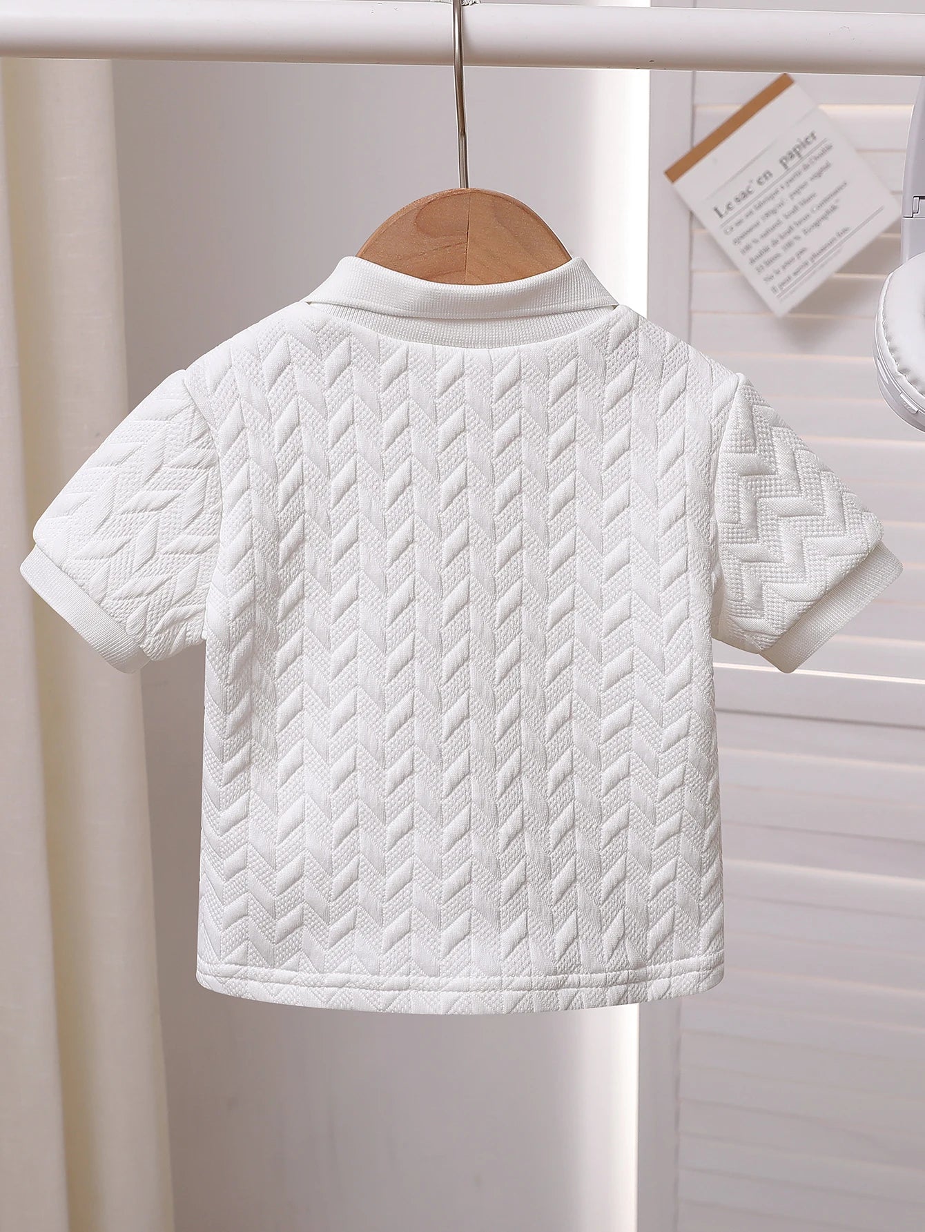 2025 New Summer Kids’ Unisex Set with Cool and Stylish Polo-Collar Knitted Short-Sleeved Top