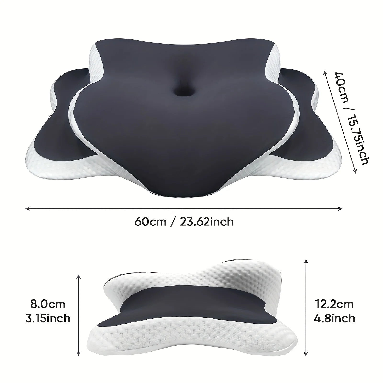 Ergonomic Memory Foam Pillow Orthopedic Neck Support for Side Back Sleepers Ice Silk Pillowcase Ideal Christmas New Year Gifts