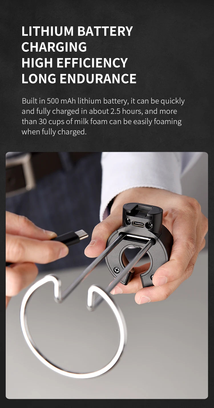 Wireless Electric Milk Frother Whisk Egg Beater USB Rechargeable Handheld Coffee Blender Milk Shaker Mixer Foamer Food Blender