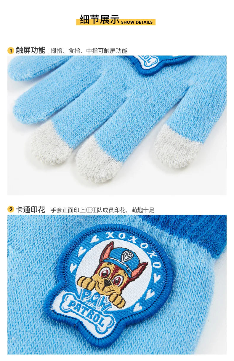 Paw Patrol Kids Gloves Fashion Autumn Winter Knitted Warm Gloves Children Cartoon Outdoor Mittens Boys Girls Accessories Gifts