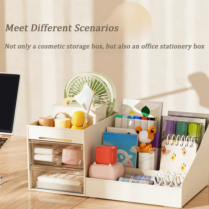 1PC Clear Cosmetic Organizer with Drawer Countertop Storage for Cosmetics Lotion Lipstick Ideal for Dressers Bathrooms