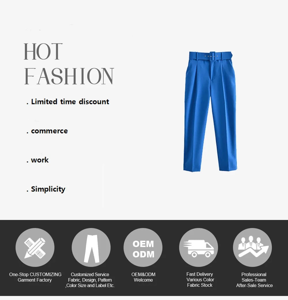 Ensemble 2 pièces pantalon taille haute et veste de bureau