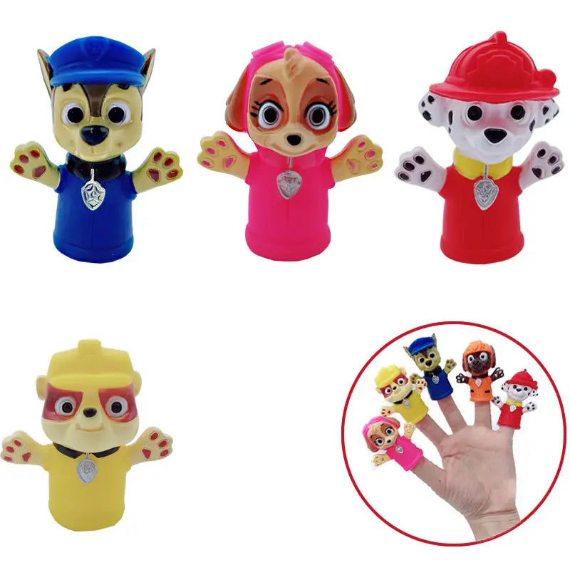 Paw Patrol Chase Cartoon Hand Doll Toy Finger Puppet Role Play Tell Story Silicagel Cloth Doll Educational Toy for Children Kids