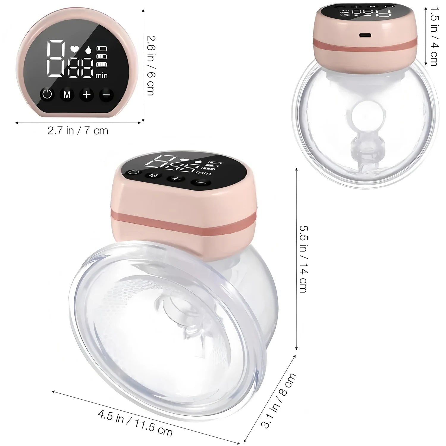 Electric Wearable Breast Pump - 9 Levels & 3 Modes, Hands-Free BPA-Free LCD Display, Painless Wireless Breastfeeding for Moms