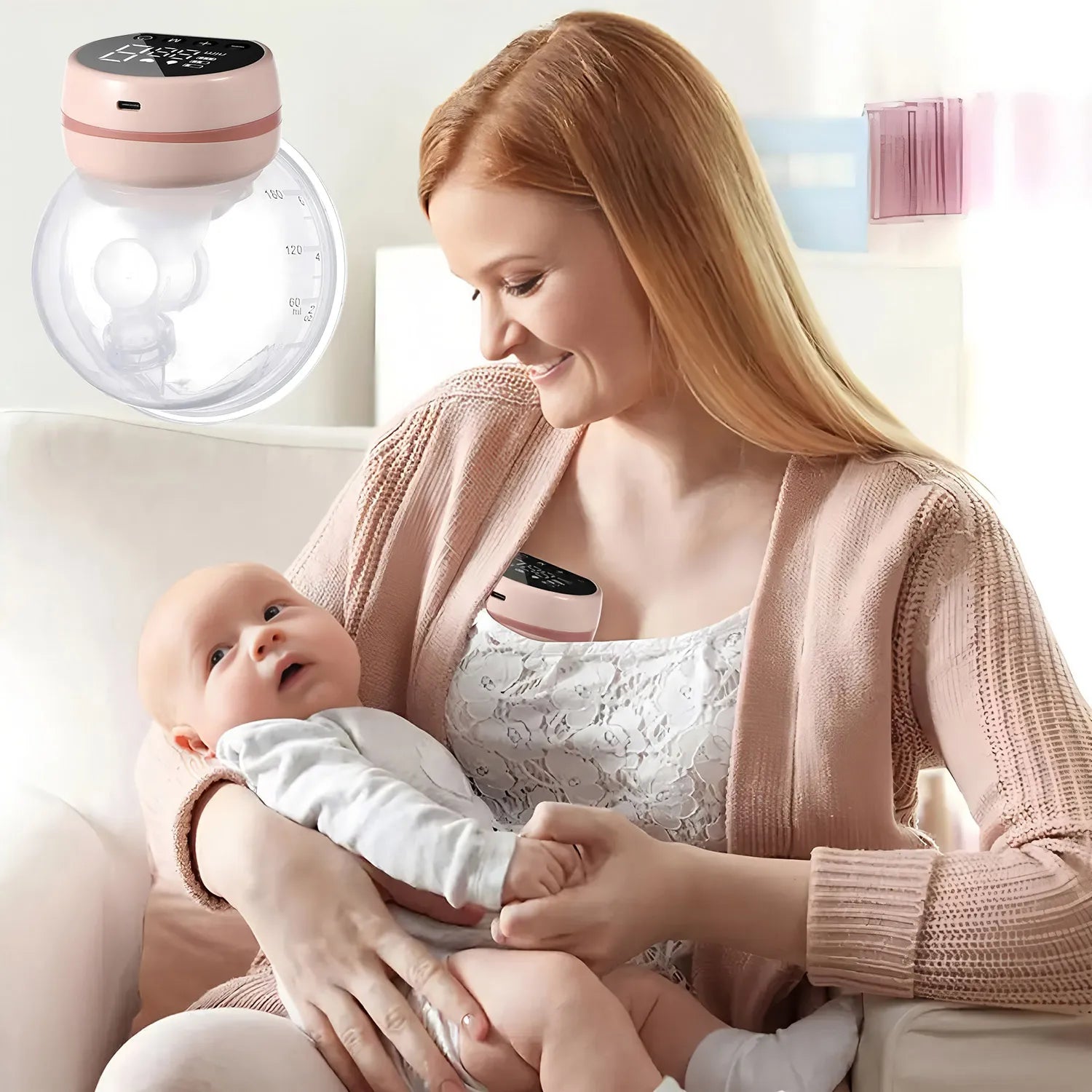 Electric Wearable Breast Pump - 9 Levels & 3 Modes, Hands-Free BPA-Free LCD Display, Painless Wireless Breastfeeding for Moms