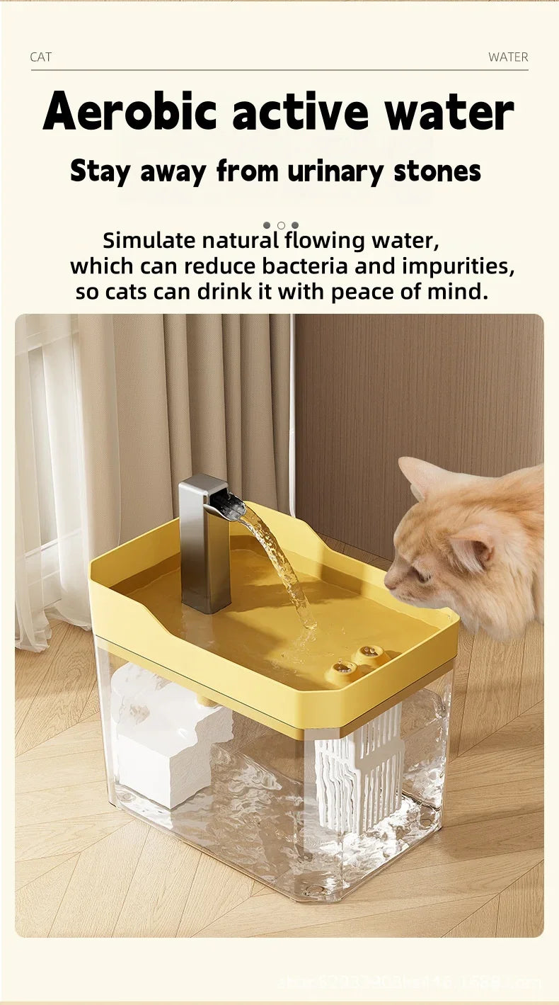 2025 New Cat Automatic Water Dispenser Drinking circulating filters flowing water intelligent pet automatic water dispenser