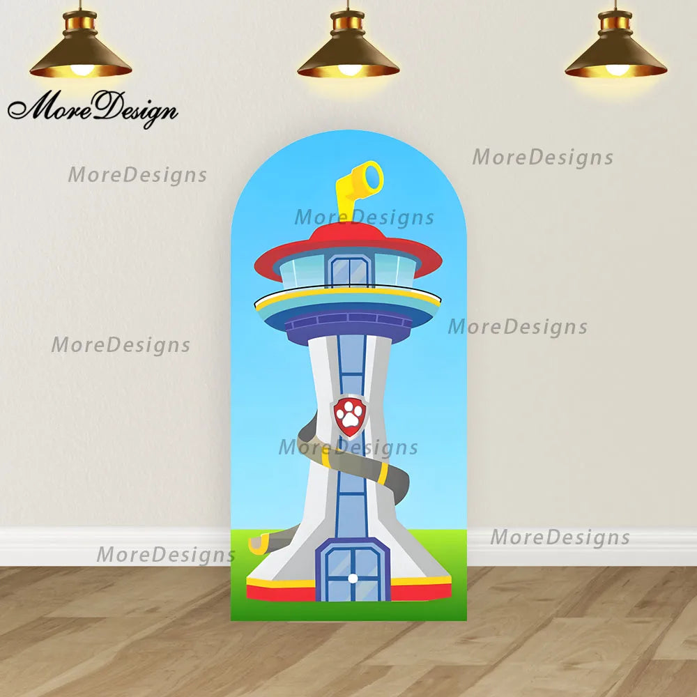 Paw Patrol Arch Covers Kids Birthday Party Photo Backdrop Baby Shower Decoration Cover Double-sided Zipper Photography Props