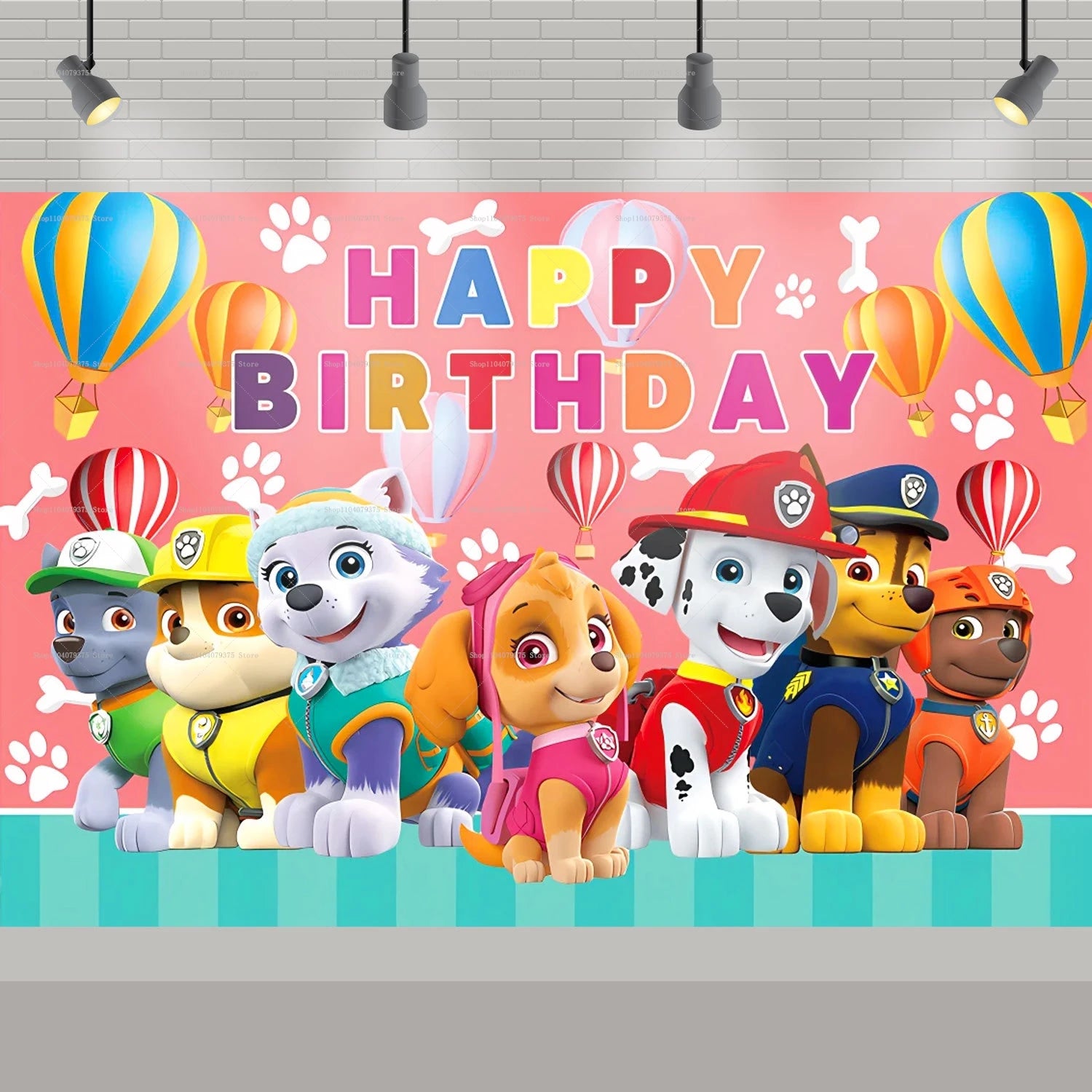 Paw Patrol Background Decoration Girl Children Birthday Party Photography Background Paw Patrol Banner Like Dog Decoration