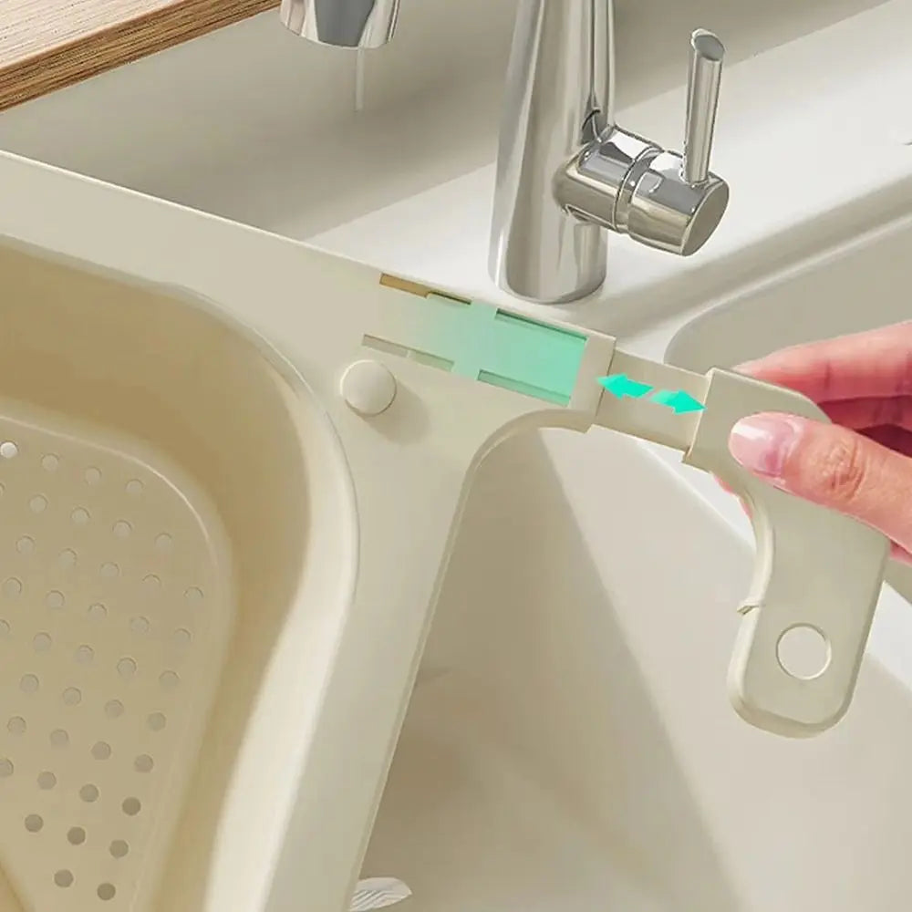 Kitchen Triangle Drain Basket Sink Retractable Rack Punch-free Vegetable Basin Sink Filter Storage Basket Kitchen Accessories