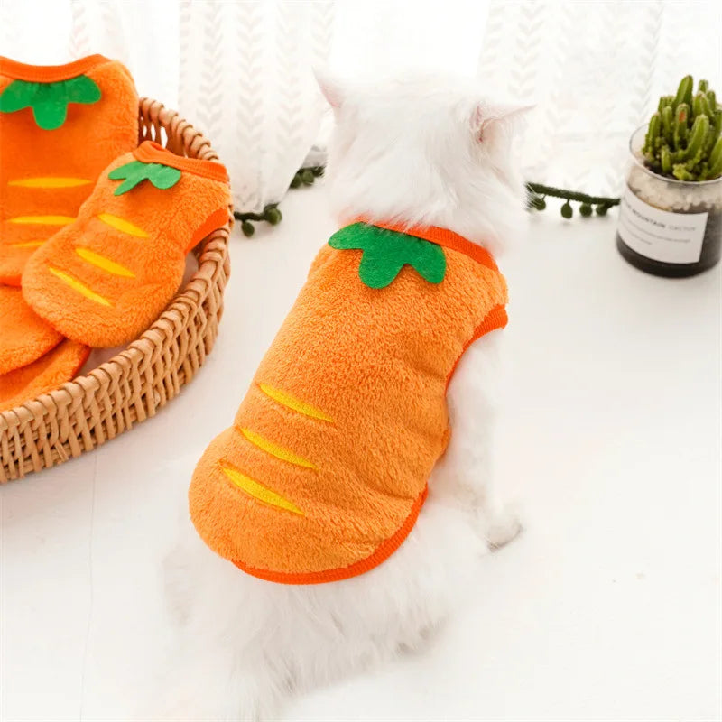 New Pet Dog Winter Warm Carrot Clothes Dog Plus Fleece Sweater Cat Clothing Supplies Designer Dog Clothes Cat Clothes