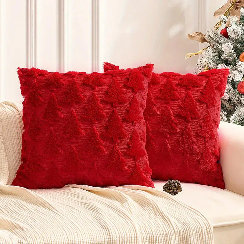 Runtow 45x45cm Christmas Tree Pattern Pillow Cases 2025 Merry Christmas Decor for Home Xmas Gifts New Year Sofa Decor Navidad