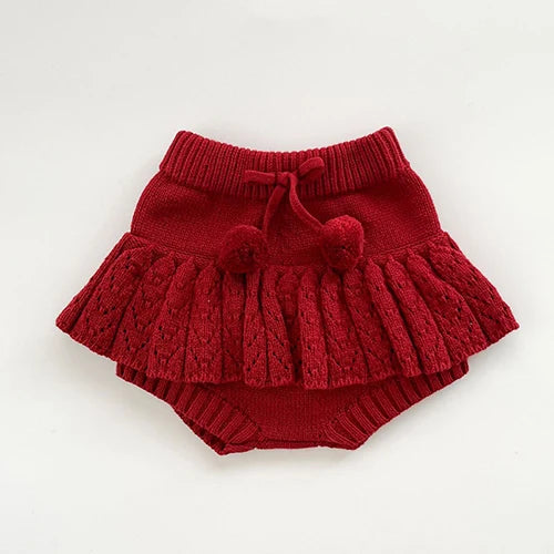 2025 New Autumn 0-3Yrs Children Clothes Suit Long Sleeved Knitted Pullover Sweater+PP Shorts Toddler Baby Girl Clothes Set