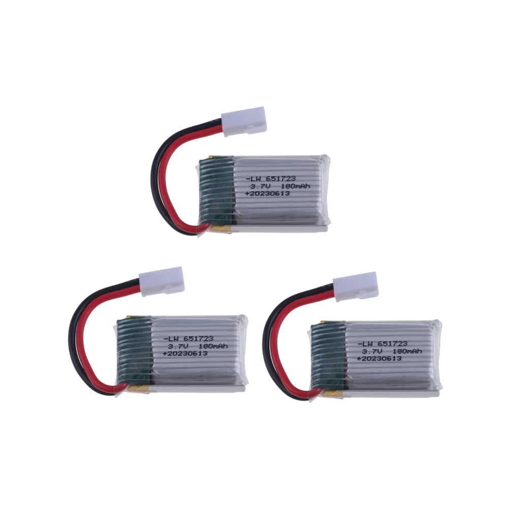 For JJRC H8 Mini 3.7v 180mah Lipo Battery For H2 H48 U207 RC Quadcopter Spare parts 651723 3.7v Battery for RC Helicopter Toys