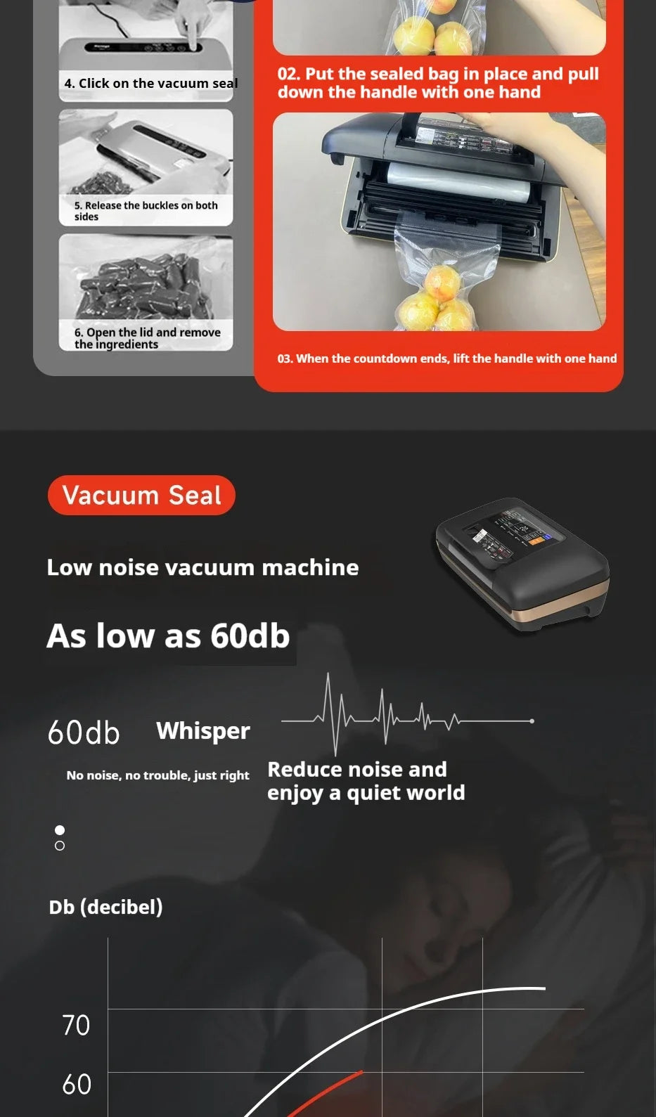 sv639Vacuum Packaging Machine Fully Automatic Double Sealing Large Suction Sealing Machine Long-lasting Freshness Preservation