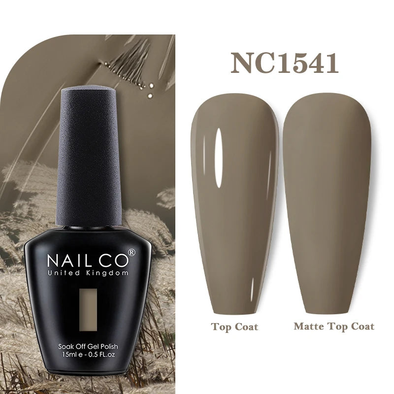 NAILCO Vernis Semi Permanent UV Gel Nail Polish Black White Color Nails Art Manicure TOP BASE Varnish Hybrid Nail Professionals