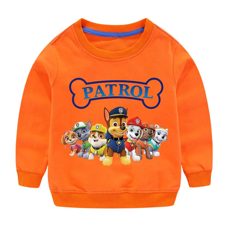 2024 Cute Paw Patrol Sport Casual Hooded Sweatshirt Cartoon Paw Patrol Patchwork Pullover Autumn Hood Sportswear Birthday Gifts