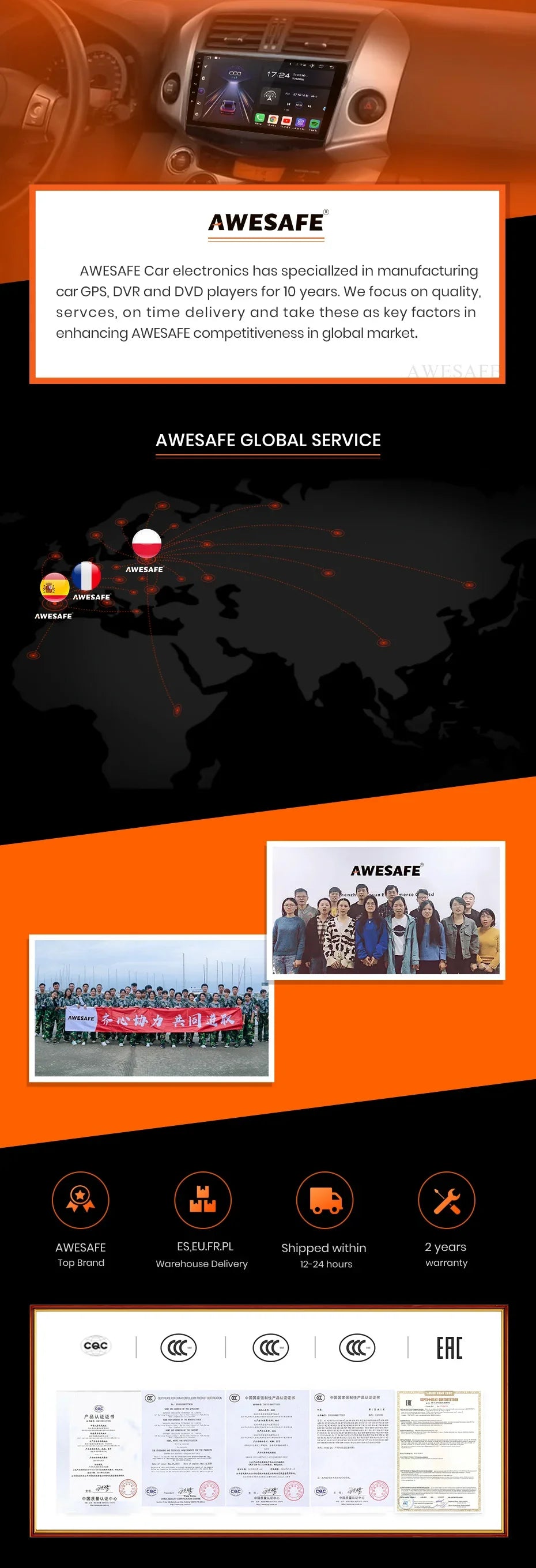 AWESAFE CarPlay اللاسلكي لنظام Apple Android 13 راديو السيارة لسيارة Renault Clio 4 2012 2013 2014-2016 شاشة الوسائط المتعددة ستيريو نظام تحديد المواقع العالمي (GPS)