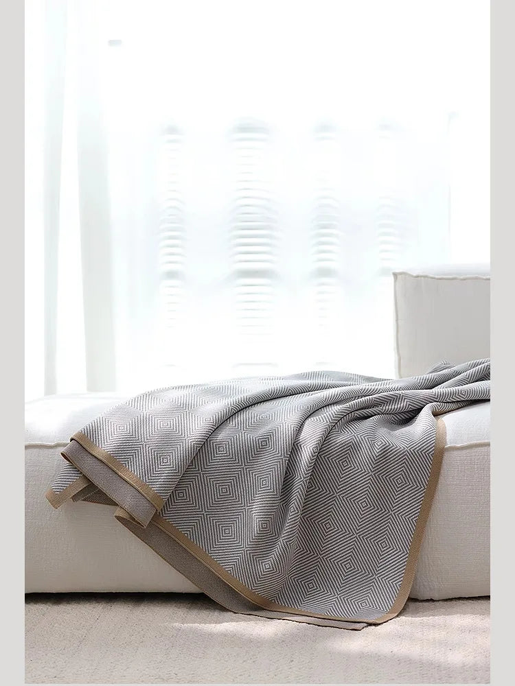 Nordic Ins Style Knitted Blanket Casual Sofa Cover Blanket Plane Office Nap Camping Leisure Soft Shawl Blanket Small Bed Cover