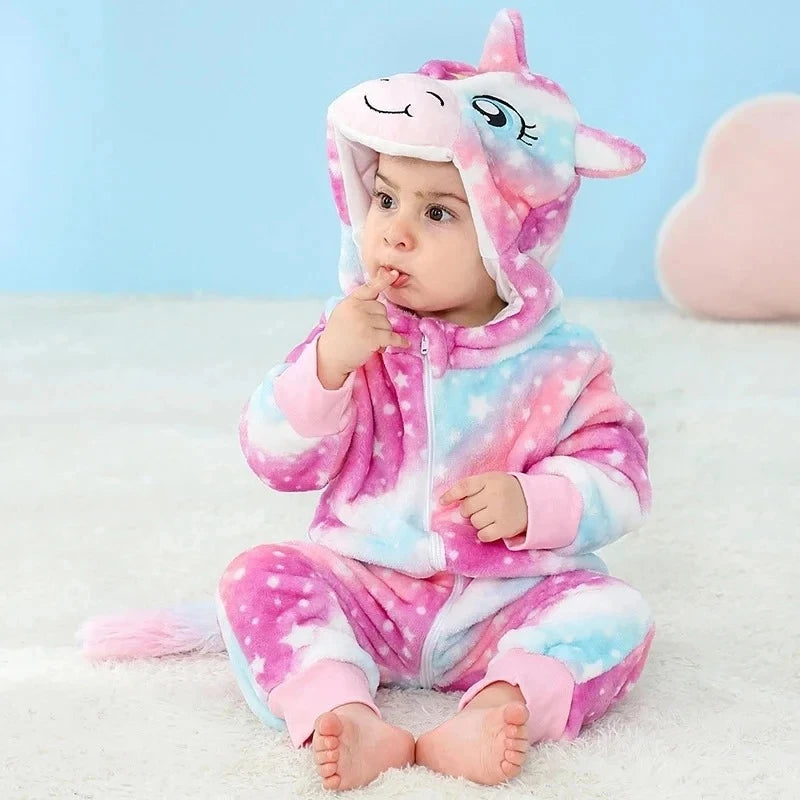 Winter Baby Rompers Baby Pijamas Halloween Ghost Bat Shark Deer Animal Cartoon Hooded Jumpsuits Cosplay Costume Boys Girl Pajama