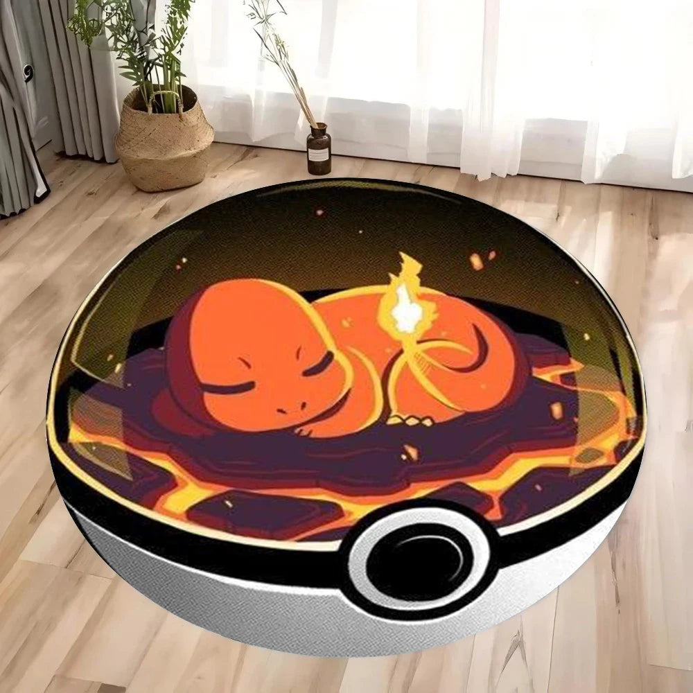 Pokemon Pokeball Charmander Pikachu Electric Mat Cute Colorful Magical Crystal Decorative Carpet Rug Kids Room Home Rug Mat