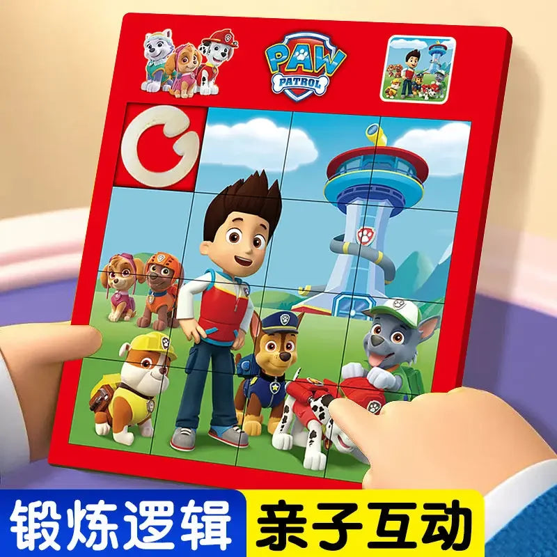 Paw Patrol Giiker Super Slide Huarong Road Smart Sensor Game Levelled UP Brain Teaser Puzzles Interactive Fidget Toys Kids Gifts