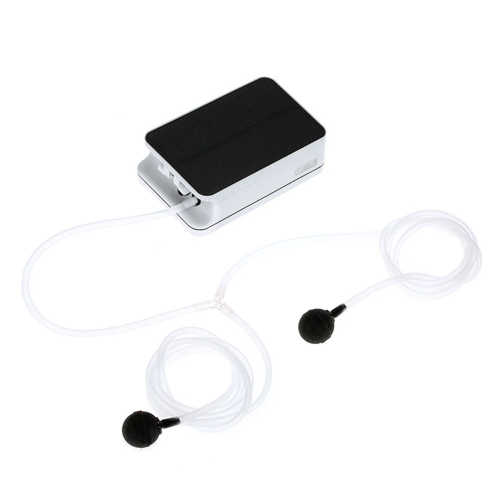 جهاز شحن يعمل بالطاقة الشمسية 5 فولت، مزود بأكسجين، وخزانات أسماك، ومضخة هواء لحوض السمك، ومضخة أكسجين للصيد، ومهوية مع أحجار هوائية