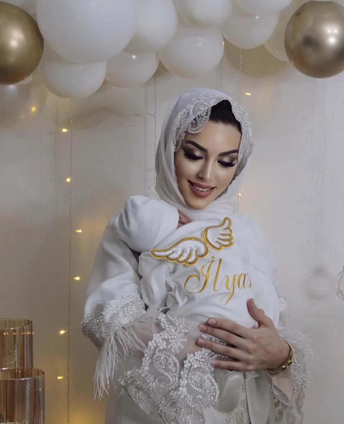 Customized Baby Name Newborn Pink Crown Jewels Gift Set 3pcs Outfits Pajamas Receiving Blanket Welcome Home Ceremonial dress