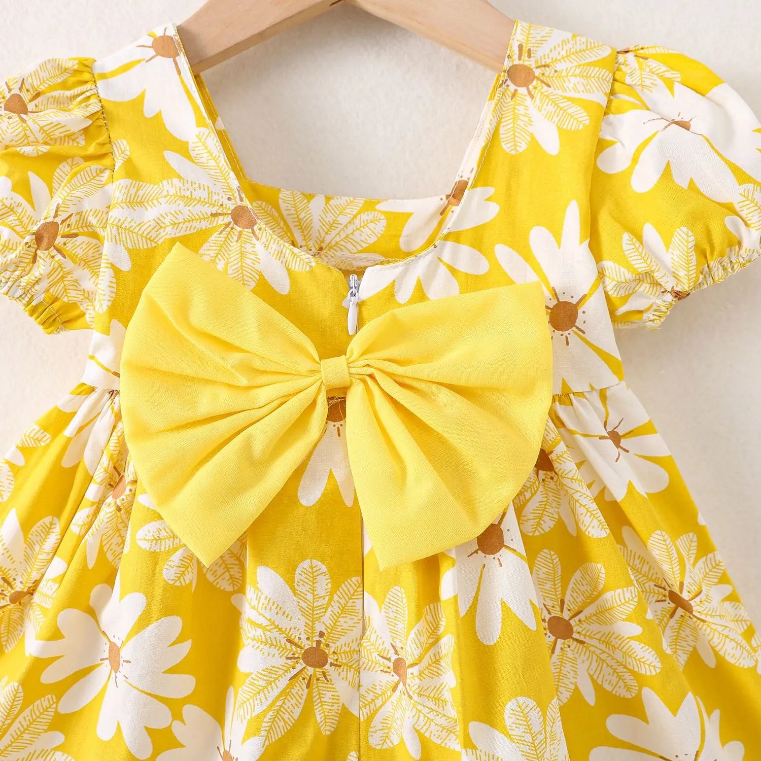 Baby Girl Dresses Summer Daisy Bow Short Sleeve Girls Dresses Cute Girls Beach Dresses Baby Girl Clothes
