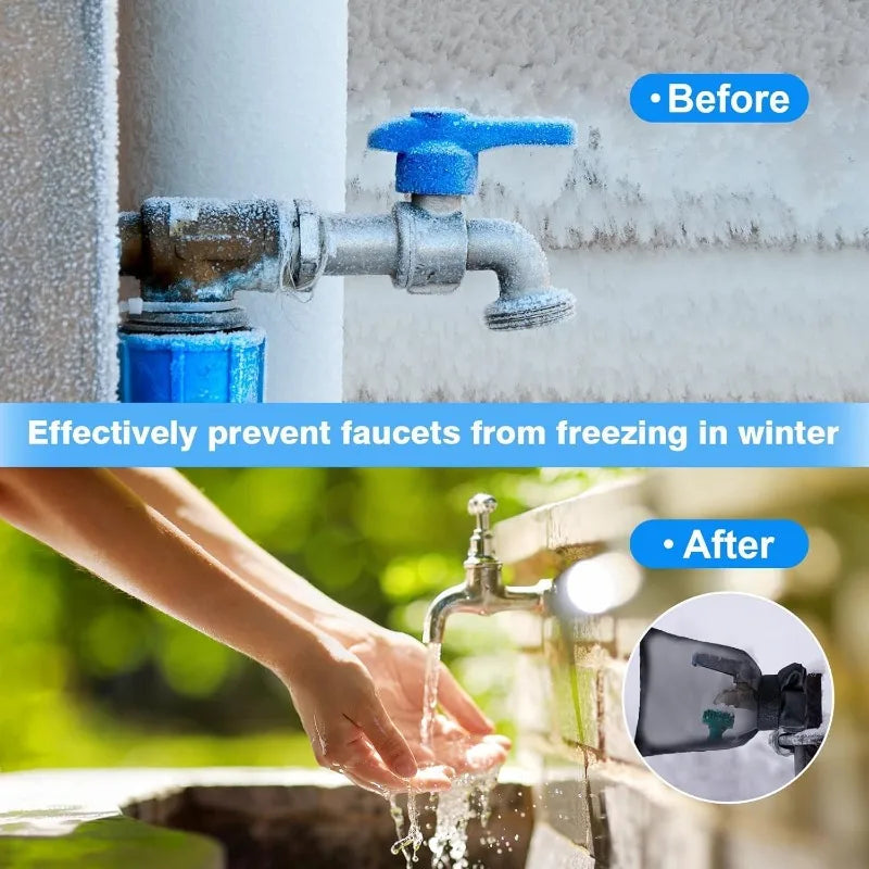 Outdoor Faucet Cover Thickened Garden Faucet Socks Waterproof Anti-freeze Tap Protection Covers Reusable Insulated Spigot Cover