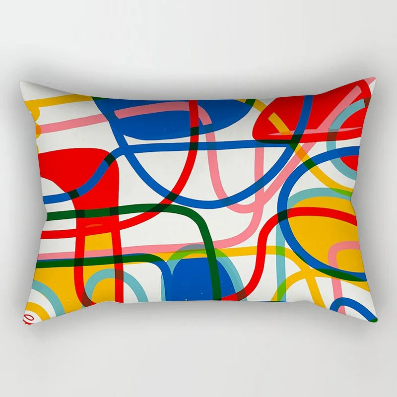 Soft Waist Pillowcase Morandi Geometric Artistic Pattern Household Bedroom Bed Pillowcase Nordic-style Decorative Pillowcase