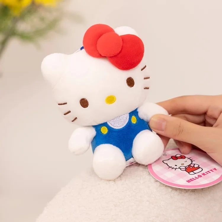 Genuine Sanrio Hello Kitty Cute Girl Keychain Car School bag Pendant Kids Plush Toys Keyring Plushier Birthday Thanksgiving Gift