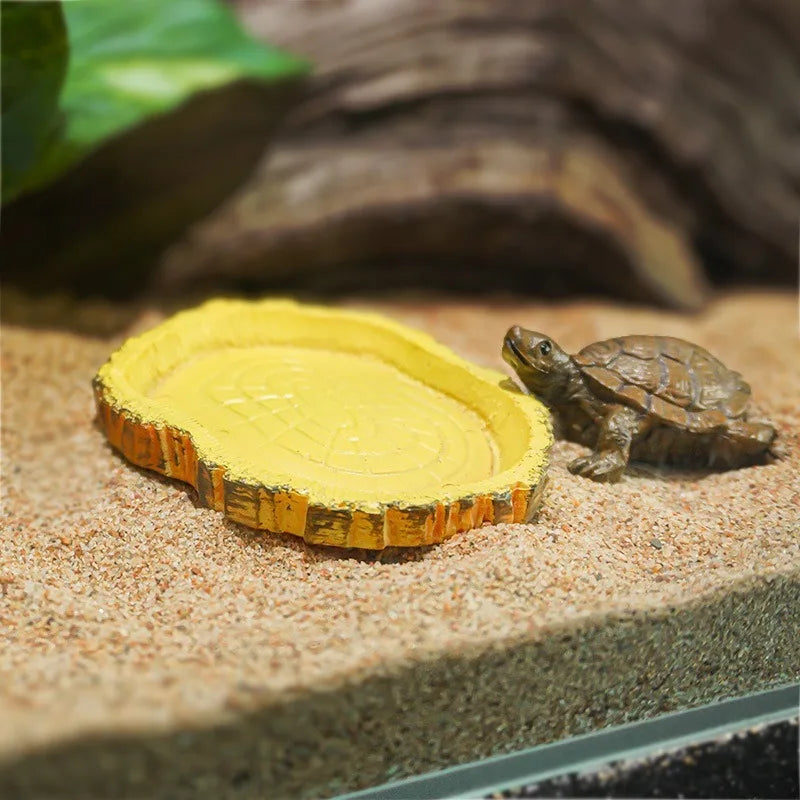 Reptile Bowl Resin Aquarium Pet Reptile Feeder Bowl Basin Food Water Pot Reptile Turtle Tortoise Scorpion Lizard Crabs Supplies