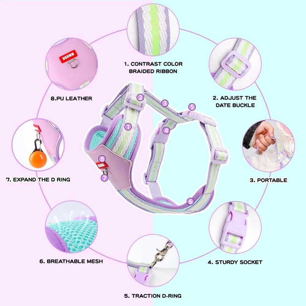 Newest Puppy Dog Walking Harnesses No Pull Pet Harness for Small Medium Dogs Pomeranian Poodle Pug mascotas Accessories Supplies