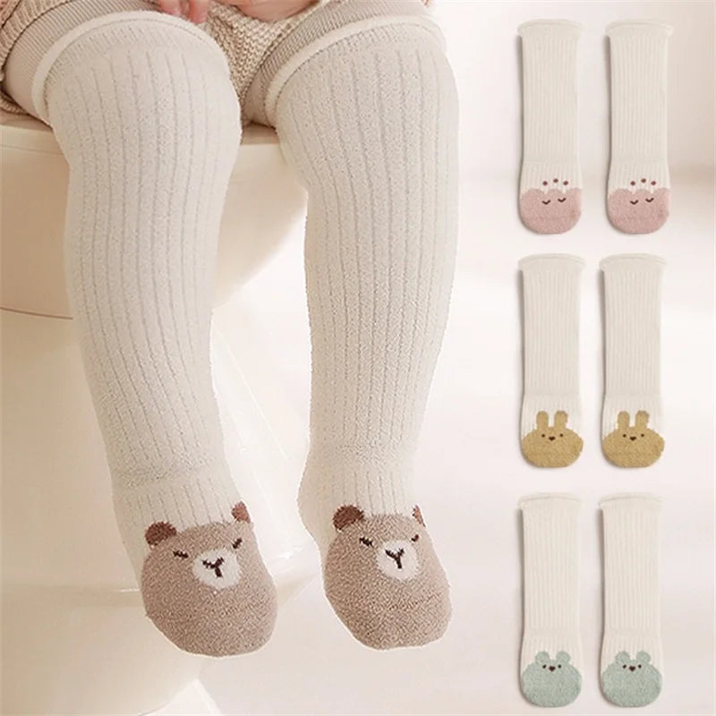 Lawadka Winter Toddler Baby Knee High Socks For Girls Boys Thick Warm Soft Newborn Long Sock Fashion Cartoon Stockings 0-5Years